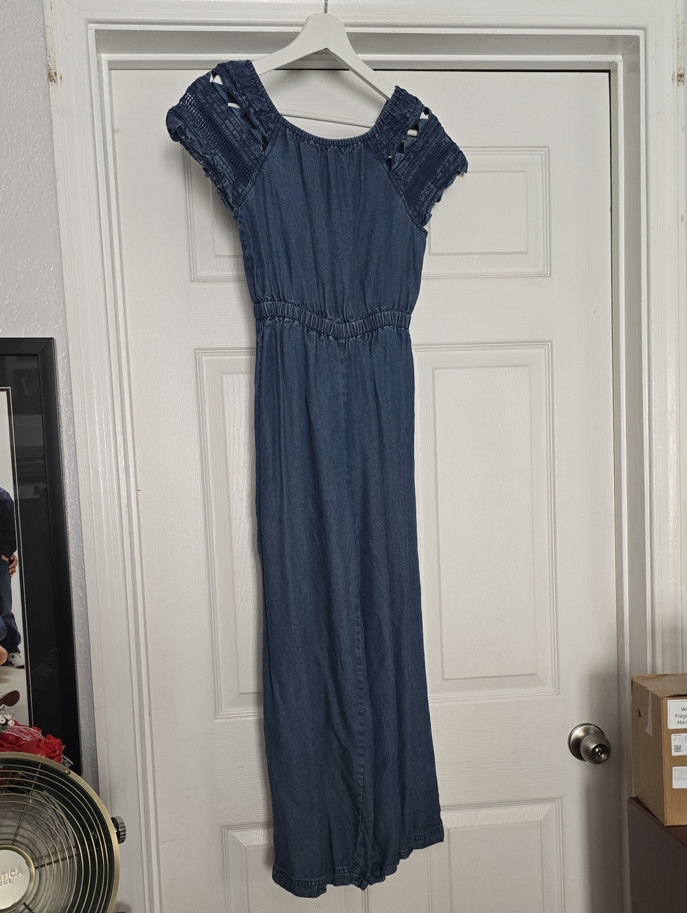 Habitual Blue Maxi Dress with Smocked Cap Sleeves